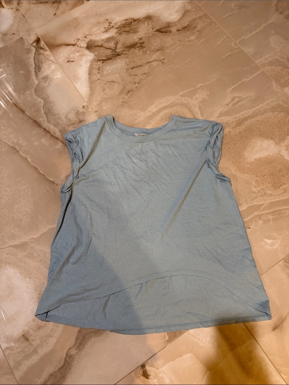 AllSaints Light Blue Cap Sleeve Tank Top